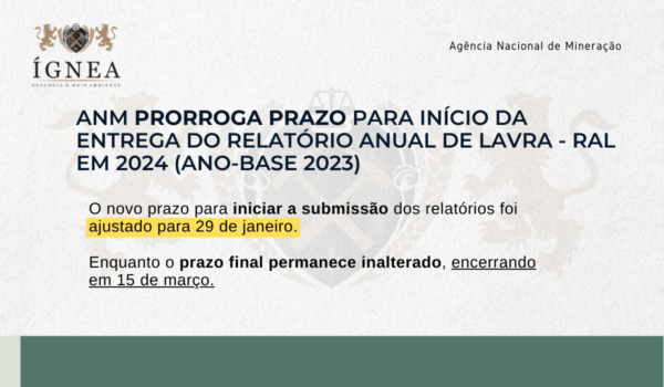 Relatório Anual de Lavra (RAL), CFEM e Anuário Mineral Brasileiro
